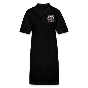 Waschbär Gamer Gaming Nerd - Stanley/Stella Frauen Bio-Polokleid PAIGER - Schwarz - Vorne