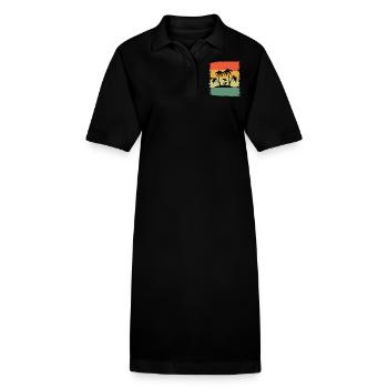Palm Island Holiday Trip - Stanley/Stella PAIGER Organic Women’s Polo Dress - black - Front