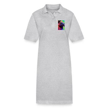 Mops Hund - Stanley/Stella Frauen Bio-Polokleid PAIGER - Schwarz - Vorne