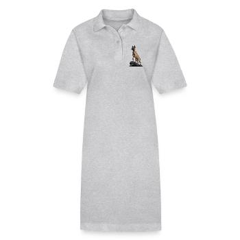 Belgian Shepherd Malinois Dog on Rock Portrait - Stanley/Stella PAIGER Organic Women’s Polo Dress - black - Front