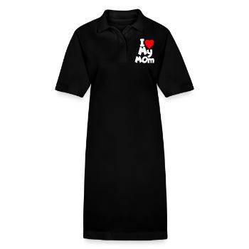 I Love My Mom - Stanley/Stella Frauen Bio-Polokleid PAIGER - Schwarz - Vorne