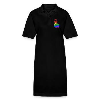 Peace Heart Love Rainbow Mouvement pour la paix - Robe polo bio PAIGER Stanley/Stella Femme - noir - Devant