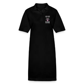 Cute But Feral Trash Panda Raccoon - Stanley/Stella PAIGER Organic Women’s Polo Dress - black - Front