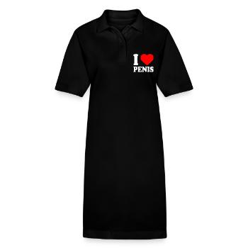 I love penis - Stanley/Stella PAIGER Organic Women’s Polo Dress - black - Front