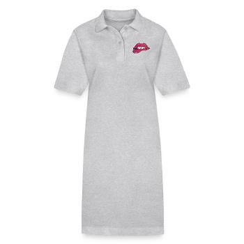 Lèvres Baiser Bouche Cadeau Piercing Amour Valentine - Robe polo bio PAIGER Stanley/Stella Femme - noir - Devant