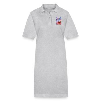 Rave Cat Colored Cat Glasses - Stanley/Stella PAIGER Organic Women’s Polo Dress - black - Front