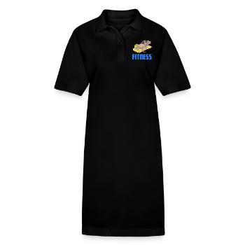 Fitness mouse bodybuilding weightlifting mouse trap - Stanley/Stella PAIGER Organic Women’s Polo Dress - black - Front