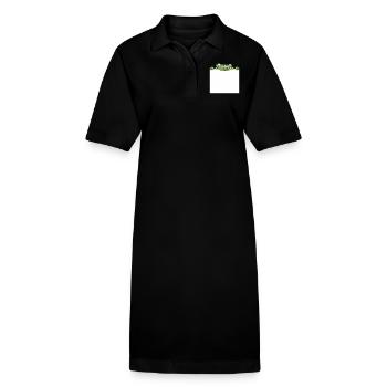 frosch schild verstecken rahmen text schreiben mau - Stanley/Stella Frauen Bio-Polokleid PAIGER - Schwarz - Vorne