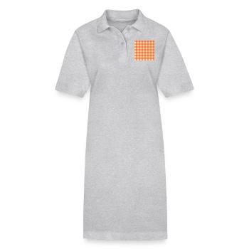 Retro 70er Jahre Büffelkaromuster in Orangegelb - Stanley/Stella Frauen Bio-Polokleid PAIGER - Schwarz - Vorne