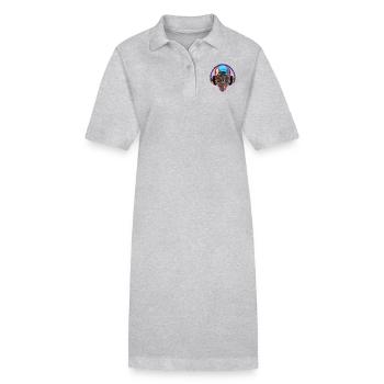 Chromatic Alien Head with Headphones - Stanley/Stella PAIGER Organic Women’s Polo Dress - black - Front
