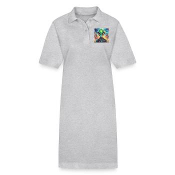 Glühwürmchen Alien Lustige Figur 28830 - Stanley/Stella Frauen Bio-Polokleid PAIGER - Schwarz - Vorne