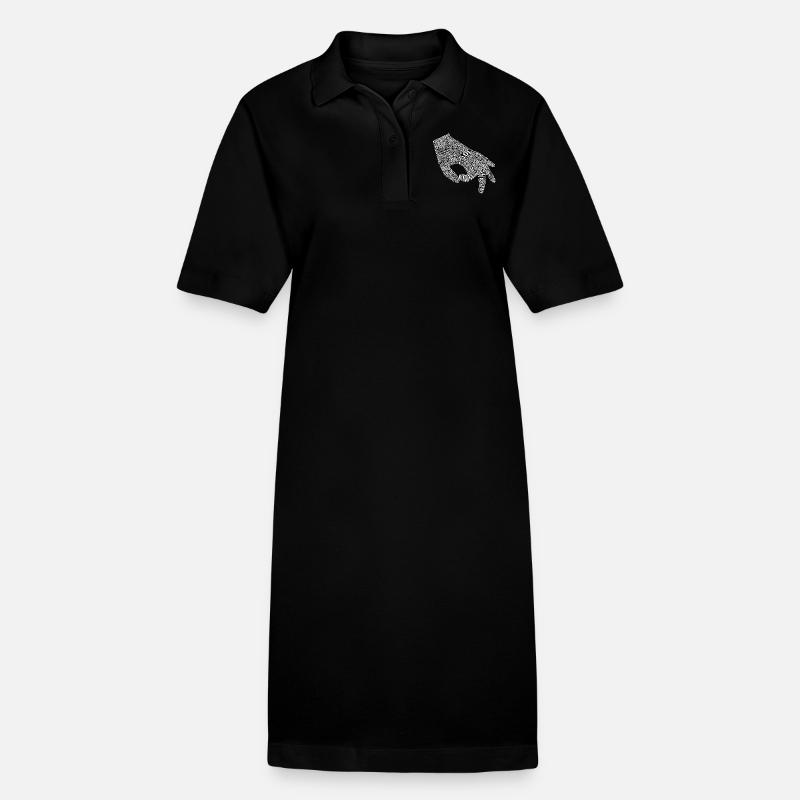Jeu du rond blanc (mème) - Robe polo bio PAIGER Stanley/Stella Femme - noir