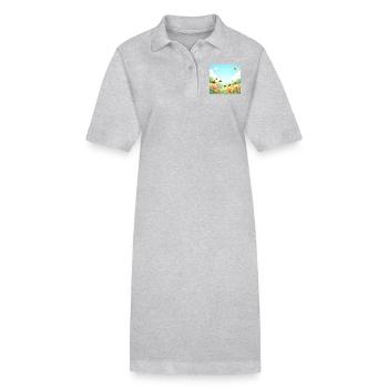 Joie printanière – Fleurs et insectes dansant - Robe polo bio PAIGER Stanley/Stella Femme - noir - Devant