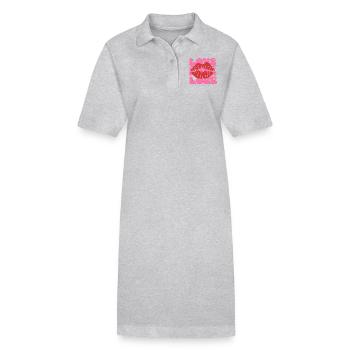 Lèvres d’amour rétro – Style Pop Art - Robe polo bio PAIGER Stanley/Stella Femme - noir - Devant