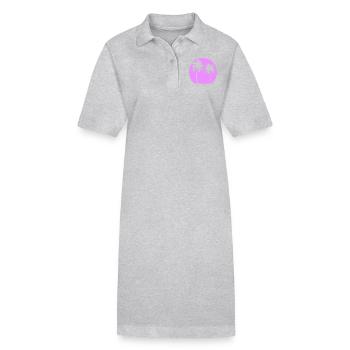 Two Palm Trees Island Sun Sunset Round Pink - Stanley/Stella PAIGER Organic Women’s Polo Dress - black - Front