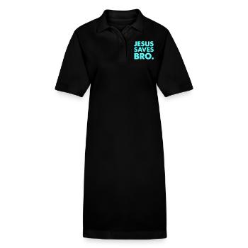 Jesus Saves Bro - Stanley/Stella PAIGER Organic Women’s Polo Dress - black - Front