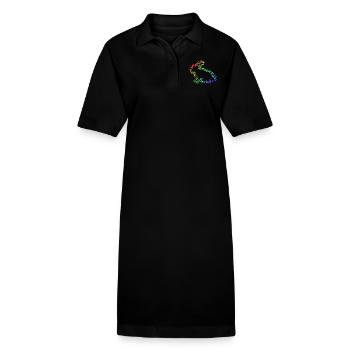 Bunny colorful dots - Stanley/Stella PAIGER Organic Women’s Polo Dress - black - Front