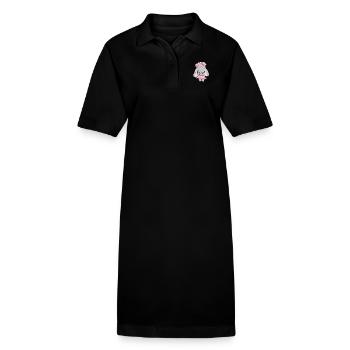 Éléphant, doux, dessin animé - Robe polo bio PAIGER Stanley/Stella Femme - noir - Devant