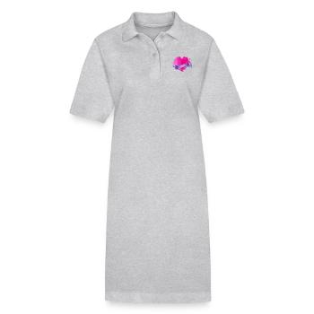 Heart ribbon brightly glowing - Stanley/Stella PAIGER Organic Women’s Polo Dress - black - Front