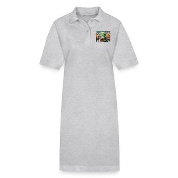 extraterrestre boit du vin chaud à Noël - Robe polo bio PAIGER Stanley/Stella Femme - noir - Devant