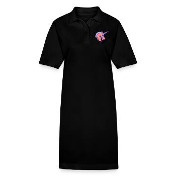 unicorn unicorn angry angry public stallion logo d - Stanley/Stella PAIGER Organic Women’s Polo Dress - black - Front
