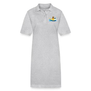 Tiger auf einem Surfbrett - Stanley/Stella Frauen Bio-Polokleid PAIGER - Schwarz - Vorne