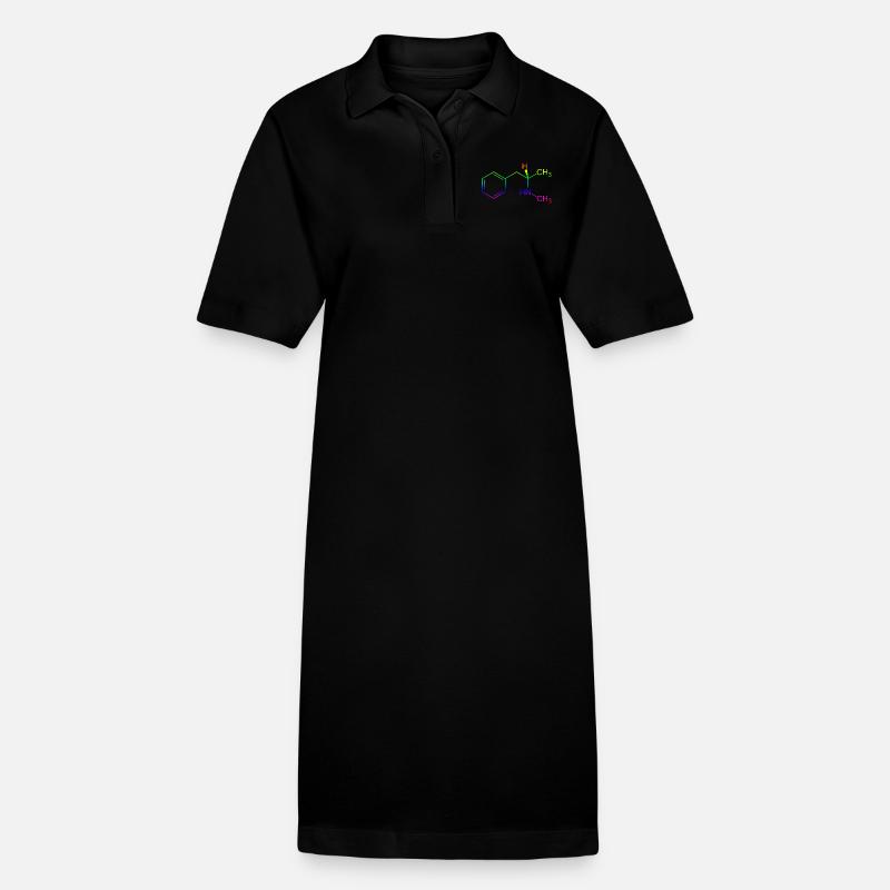 Methamphetamine Crystal Meth formule structurelle - Robe polo bio PAIGER Stanley/Stella Femme - noir