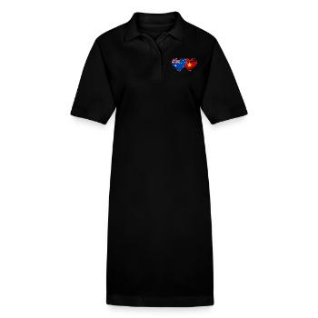 Coeur de drapeau Australie Vietnam utilisé - Robe polo bio PAIGER Stanley/Stella Femme - noir - Devant