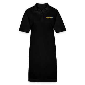 Suède - Robe polo bio PAIGER Stanley/Stella Femme - noir - Devant
