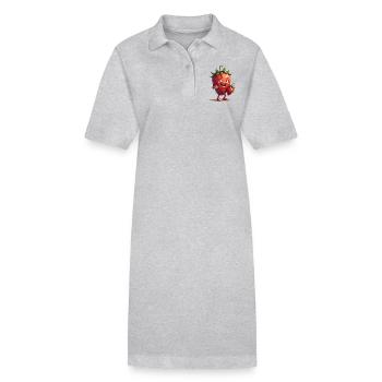 Drôle de fraises fraises fruits - Robe polo bio PAIGER Stanley/Stella Femme - noir - Devant