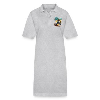 Full Throttle Bear Motocross Motorcycle - Stanley/Stella PAIGER Organic Women’s Polo Dress - black - Front