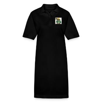 Schlecht gelaunt und mürrisch grantiges Männchen - Stanley/Stella Frauen Bio-Polokleid PAIGER - Schwarz - Vorne