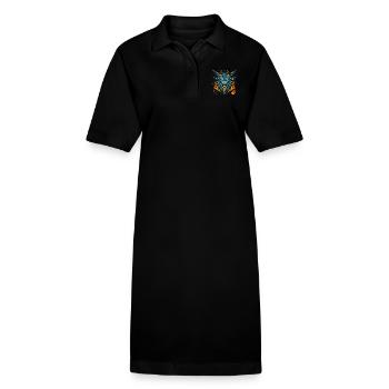 Insigne de tête de dragon flamboyant féroce - Robe polo bio PAIGER Stanley/Stella Femme - noir - Devant