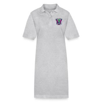 Colorful Cartoon Butterfly Character - Stanley/Stella PAIGER Organic Women’s Polo Dress - black - Front