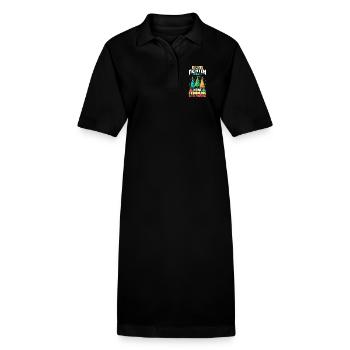 Weihnachtsmann Fichten Weihnachtsbaum Weihnachten - Stanley/Stella Frauen Bio-Polokleid PAIGER - Schwarz - Vorne