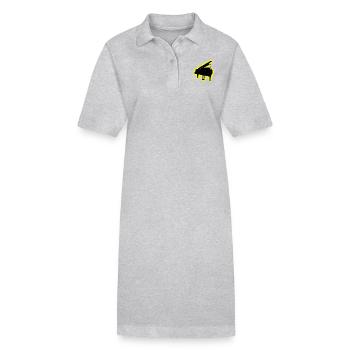 Piano Silhouette Yellow and Black Outline - Stanley/Stella PAIGER Organic Women’s Polo Dress - black - Front