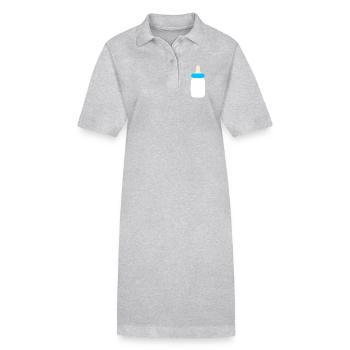 Baby 2025 Geburt Familie Geschenk Geschenkidee - Stanley/Stella Frauen Bio-Polokleid PAIGER - Schwarz - Vorne