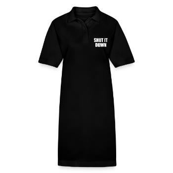 shut it down - Stanley/Stella Frauen Bio-Polokleid PAIGER - Schwarz - Vorne