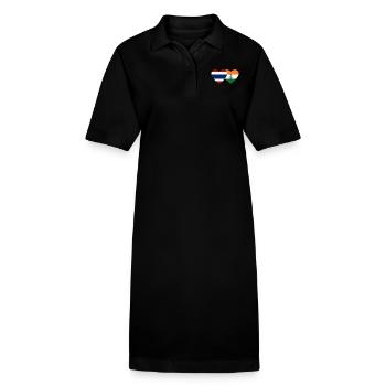 Thailand India Flag Heart - Stanley/Stella PAIGER Organic Women’s Polo Dress - black - Front
