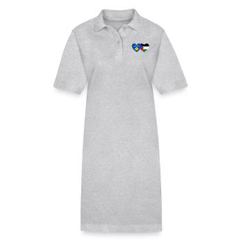 Kosovo Palestine drapeau coeur - Robe polo bio PAIGER Stanley/Stella Femme - noir - Devant