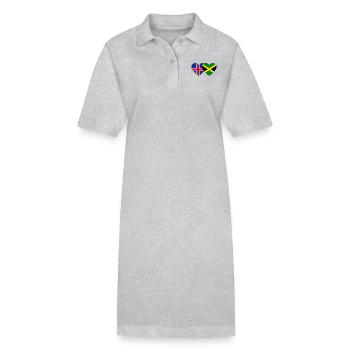 Island Jamaika Flagge Herz - Stanley/Stella Frauen Bio-Polokleid PAIGER - Schwarz - Vorne