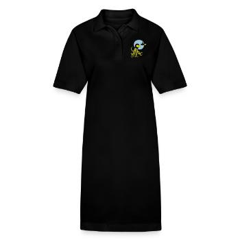 octopus meets submarine, sea, diving, boat - Stanley/Stella PAIGER Organic Women’s Polo Dress - black - Front