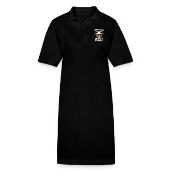 Normale Omas stricken - coole Oma Wohnmobil Campen - Stanley/Stella Frauen Bio-Polokleid PAIGER - Schwarz - Vorne