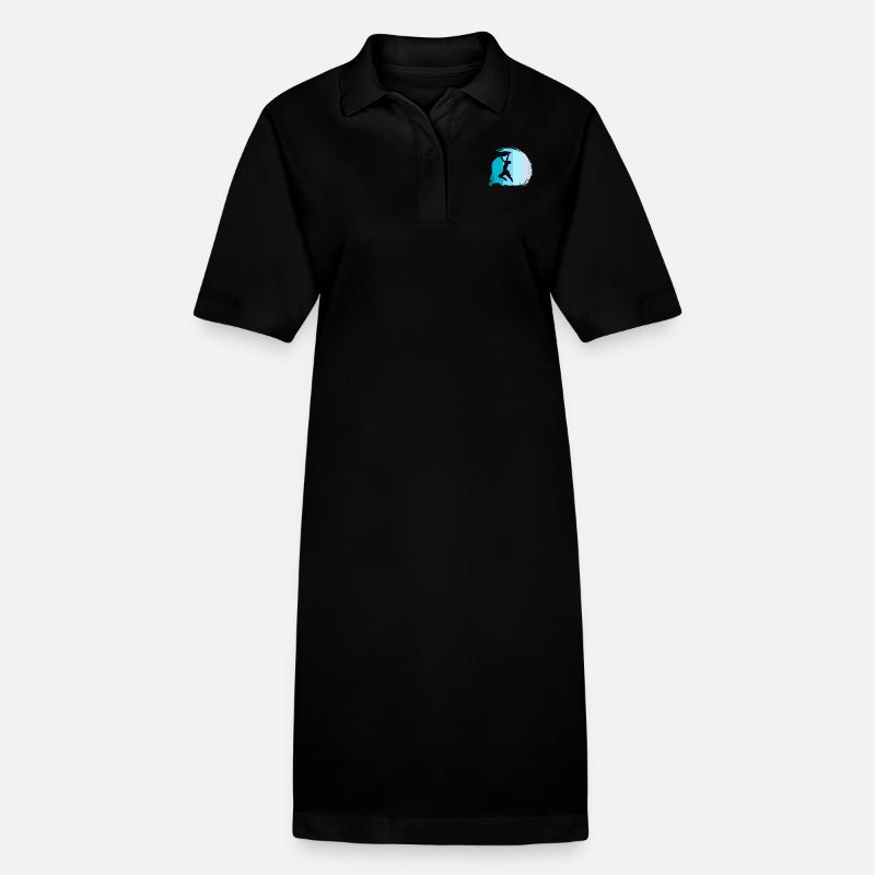 Klettern Kletterer Boulderer Retro - Stanley/Stella Frauen Bio-Polokleid PAIGER - Schwarz