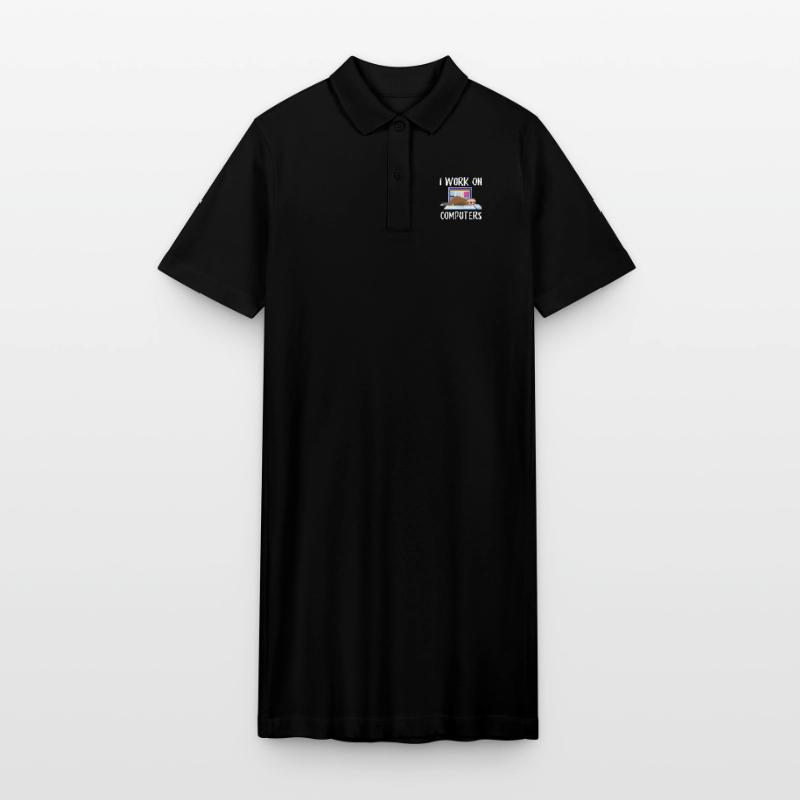 I work on computers Computer Programer Geschen Stanley/Stella PAIGER Organic Women’s Polo Dress