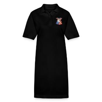 Tous les chats américains Fête de l'Indépendance Cat America - Robe polo bio PAIGER Stanley/Stella Femme - noir - Devant