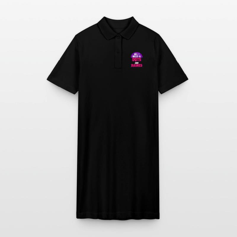 Morsecode Morse Code Points et tirets Robe polo bio PAIGER Stanley/Stella Femme