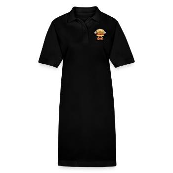 Cute Burger Cartoon Art - Stanley/Stella Frauen Bio-Polokleid PAIGER - Schwarz - Vorne