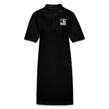 Line Dance Skull with Stetson and Boots and Lasso - Stanley/Stella PAIGER Organic Women’s Polo Dress - black - Front