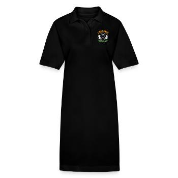 Goats and Line Dance Funny Goat with Stetson - Stanley/Stella PAIGER Organic Women’s Polo Dress - black - Front